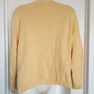 Vintage Sweaters - Mellow Yellow American Flag Artsy Cardigan Vintage Sweaters - Mellow Yellow American Flag Artsy Cardigan